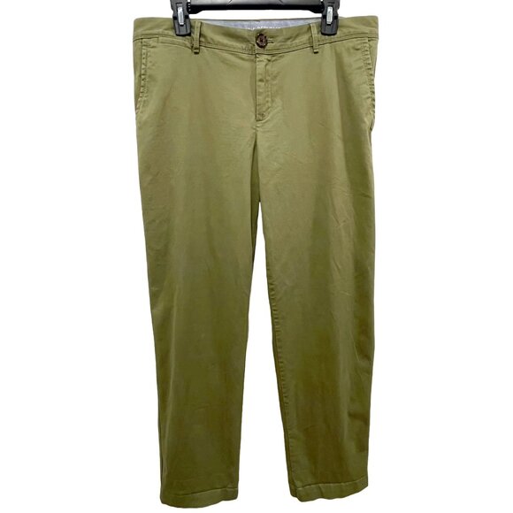 Banana Republic Roll-Up City Chino Pants | Iguana Green | Size 10 - Picture 1 of 16